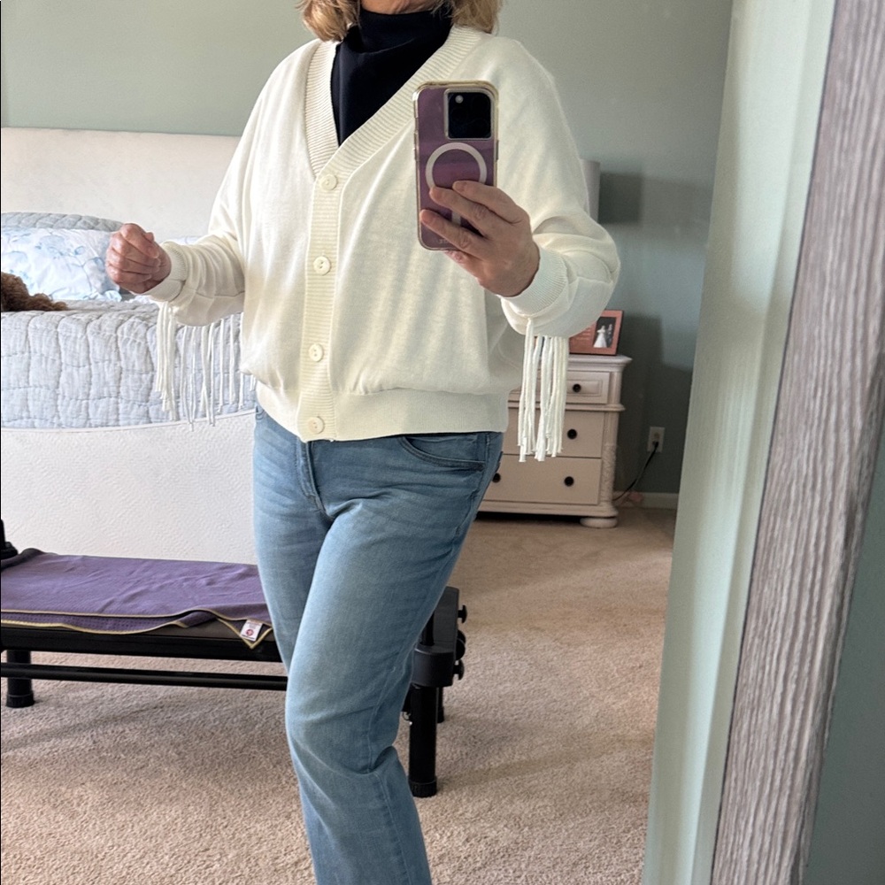NWOT Fringed country sweater by primesa